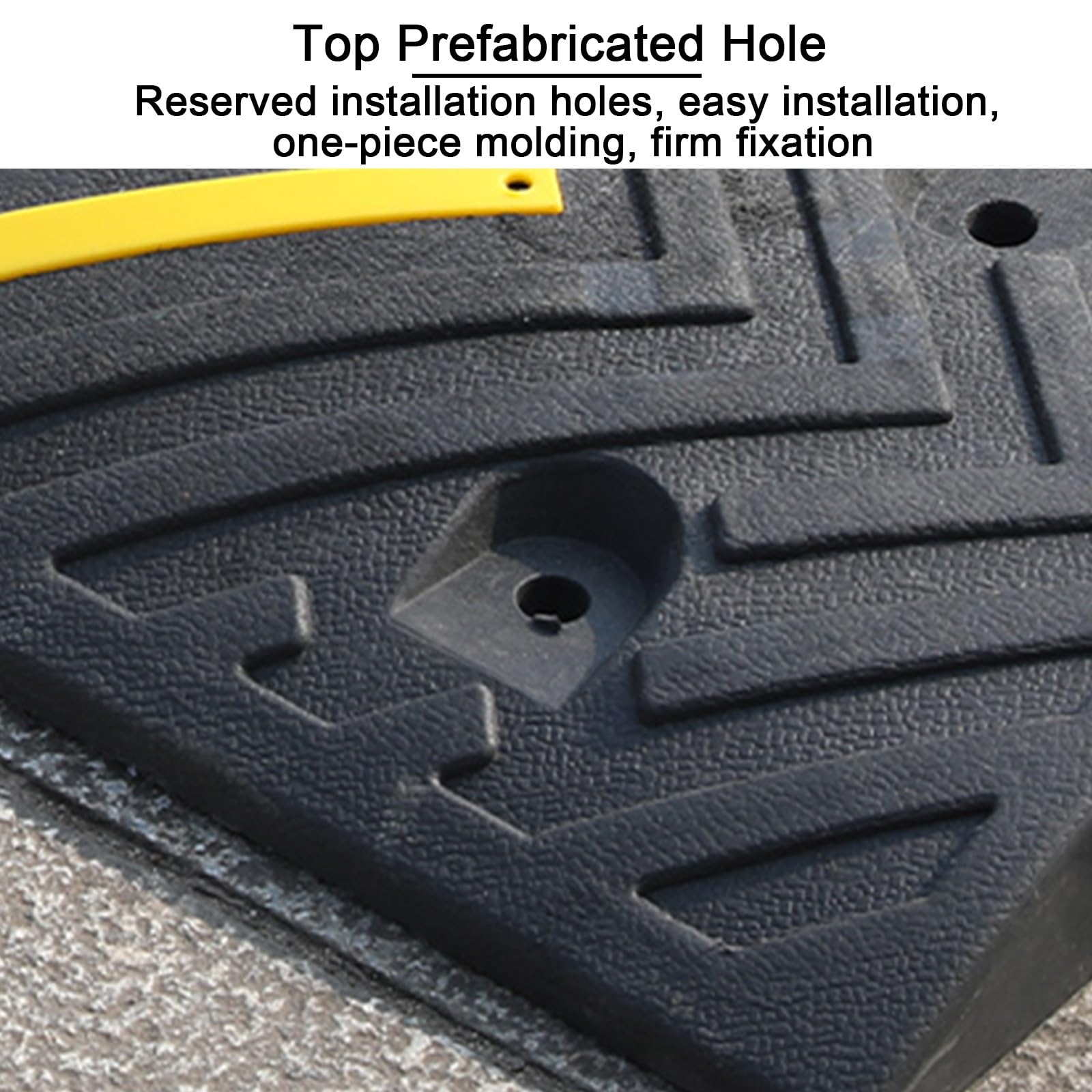 Pasacables de Suelo, Protector de Cables Caucho, Reductor de Velocidad de Cauchos de 100cm, Diseño de un Solo Carril, Capacidad de Carga de 50 T