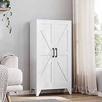 Vista 15 de Yizosh - Gabinete de almacenamiento de metal con 2 puertas y 4 estantes ajustables - Gabinete de almacenamiento de cocina de 71 pulgadas color Negro