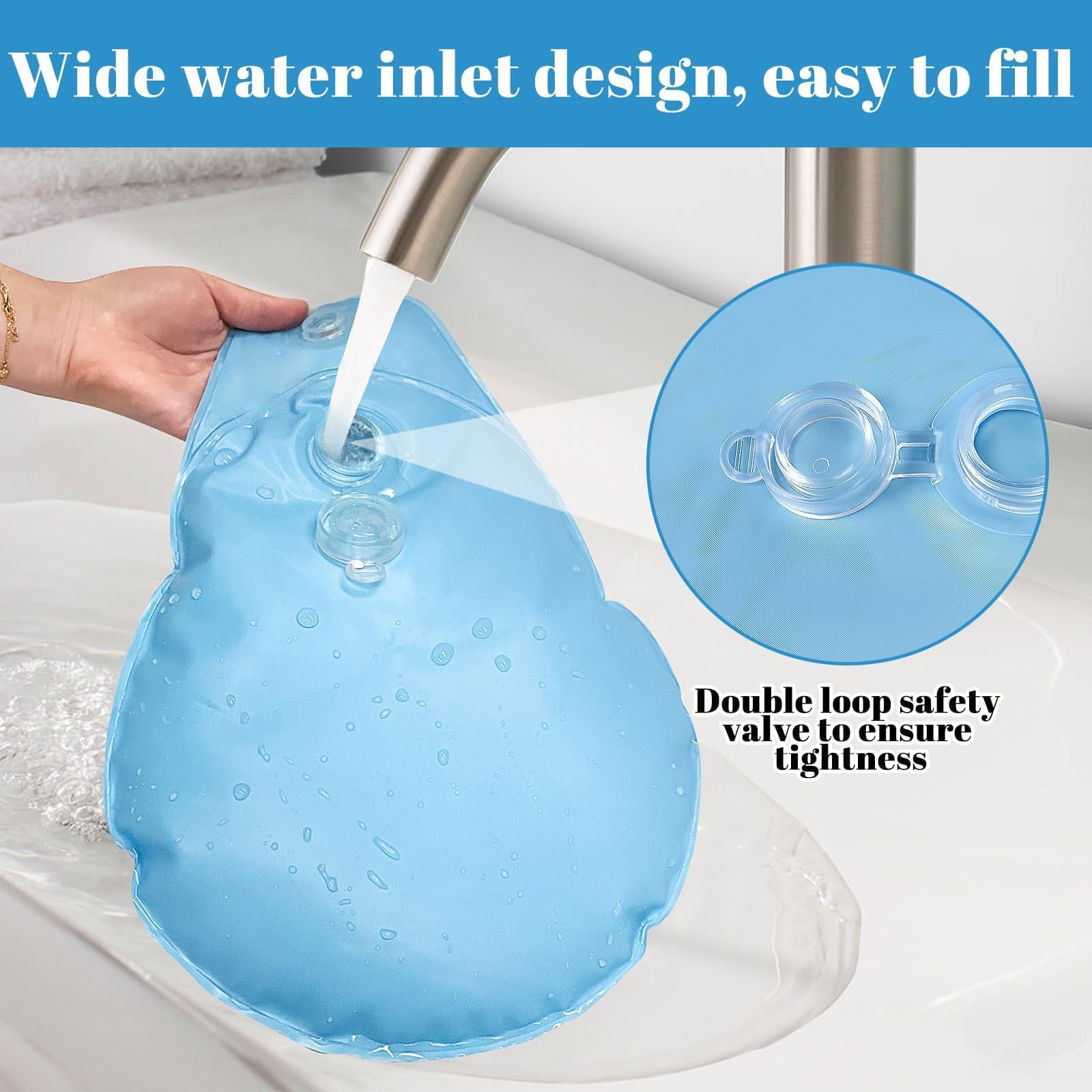 Sacs d'eau Lourds pour Couverture de Piscine, 8 Pièces Sacs d'eau de Piscine PVC, Poids de Couverture de Piscine avec Crochets, Poids pour Abris de Piscine Enterrés