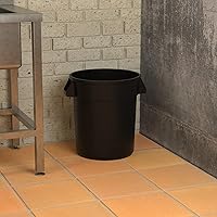 Vista 4 de Bote de basura comercial redondo de 20 galones en color negro