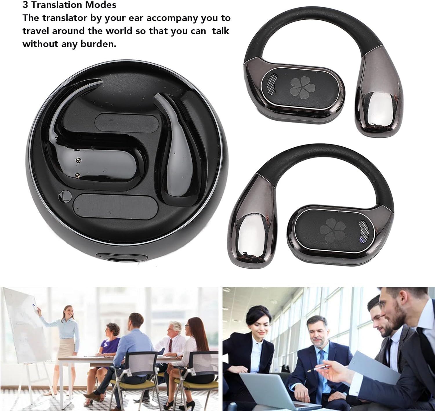 Language Translation Earbuds, Translation Earbuds Real Time, 133 Languages Input, Bluetooth 5.4 True Stereo Noise Canceling Earbuds with APP, for Travel and Business