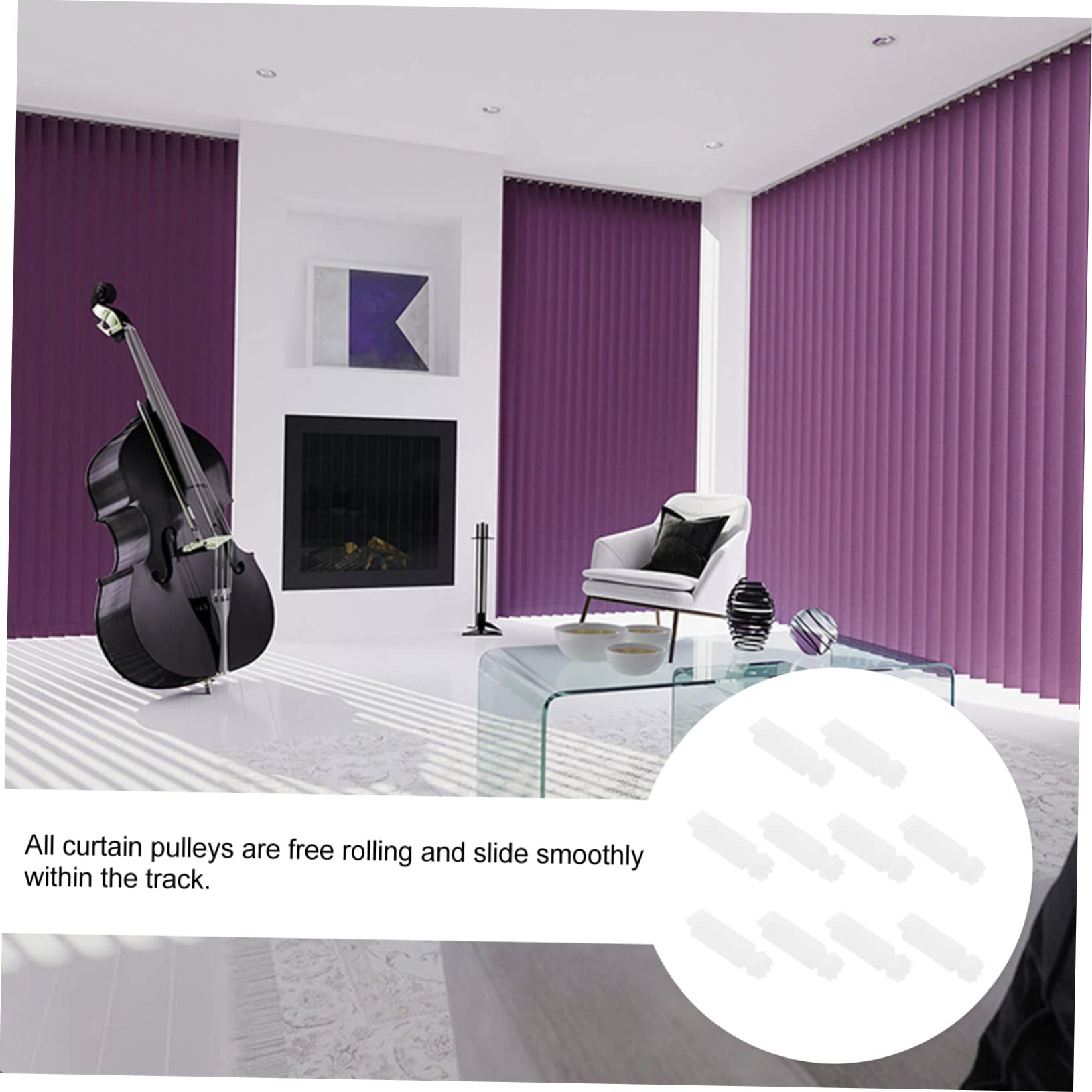 STOBAZA Vertical Blind Repair Parts 10pcs Plastic Pulley Easy to Install for Curtain and Blind