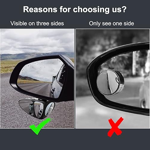 Miniatura 3 de Espejo de punto ciego, espejo de visión lateral con lente de tres lados, espejo convexo gran angular para automóvil, 1 unidad (izquierda)