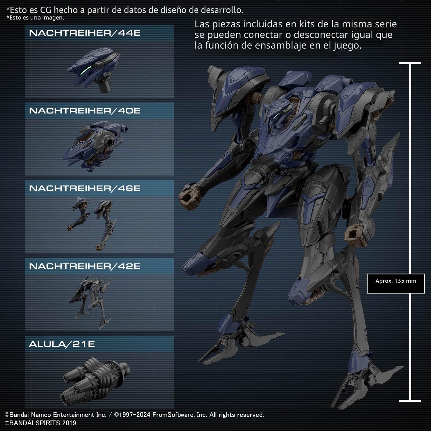 BANDAI Spirits 30 mm blindado Core Vi Fires of Rubicon Schneider NACHTREIHER/40E Steel Haze