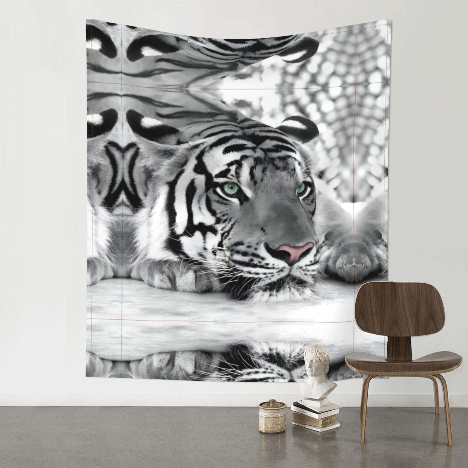 YYHHAOFA Tiger Leopard Prints 60x51in Wall Tapestry Boho Chic Dorm Decor & Beach Throw Blanket