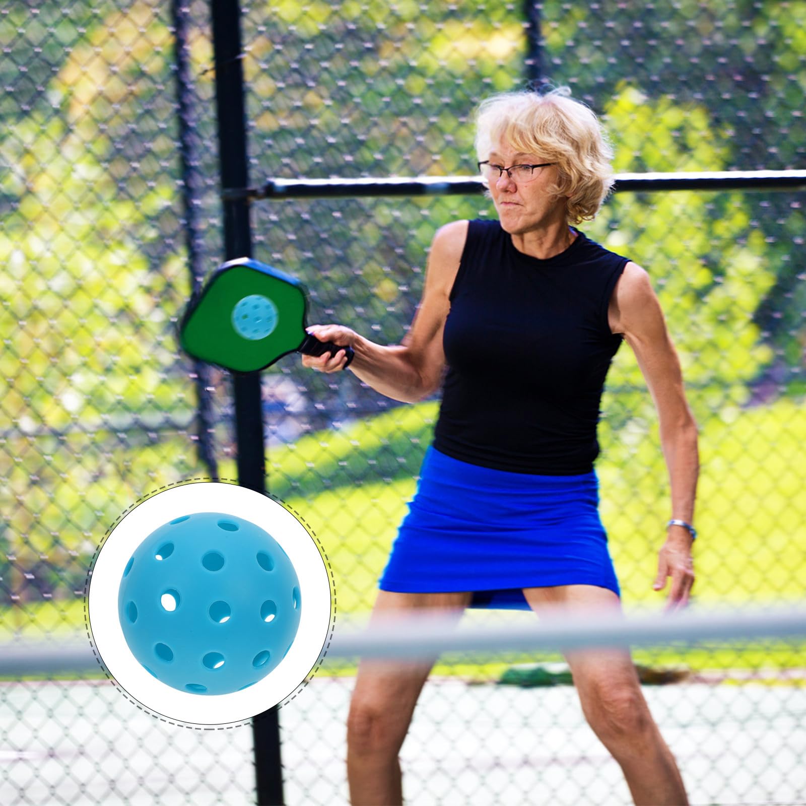 20 Pickleball-Übungsbälle mit 40 Löchern – 74 mm Hohlkammer-Pickleball-Sportbälle mit Luftzirkulation für das Indoor-Training, leise Schlagbälle, gelb