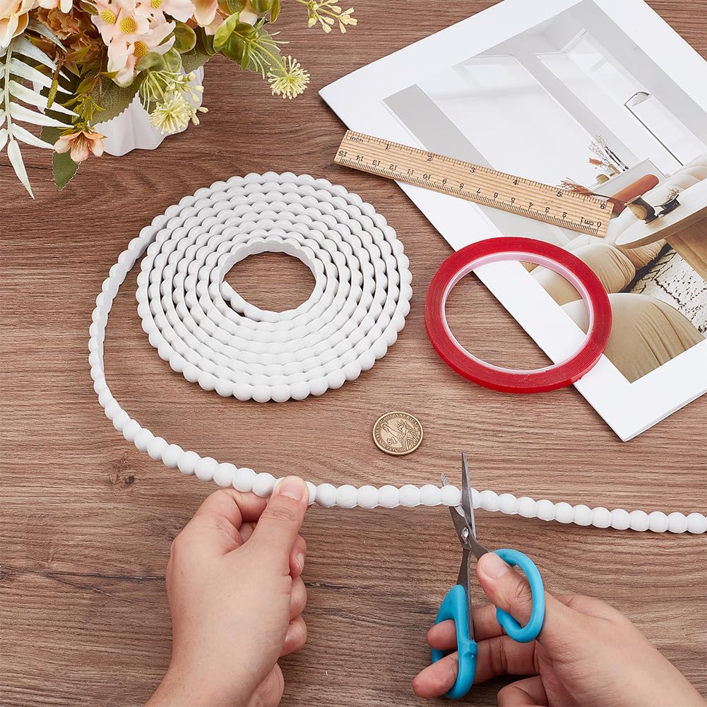 OLYCRAFT 3Mx12mm Flexible Molding Trim Peel and Stick Wall Molding Waterproof Ceiling Furniture Border Decor Moulding DIY Decorative Bead Wall Trim for Door Cabinet Dresser Cabinet - Image 3