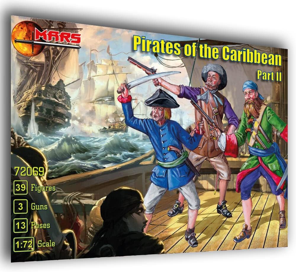 Mars Figures Pirates of The Caribbean Part II 39 Unpainted Plastic Figures Model Kit, 1/72 Scale, Teen, Unisex, Not Foldable