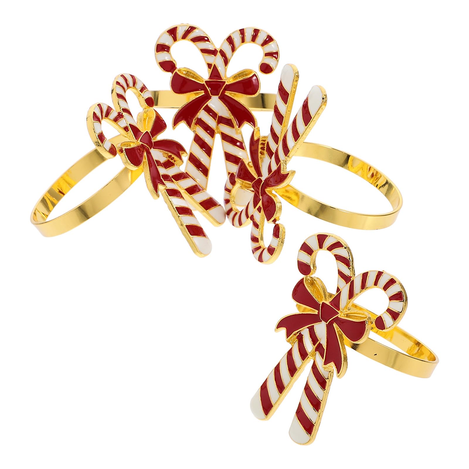 Didiseaon 4 Pezzi Anelli per Tovaglioli Natalizi in Lega Fermatavaglioli Decorativi con Fiocco Accessori Eleganti per Tavola di Natale e Feste