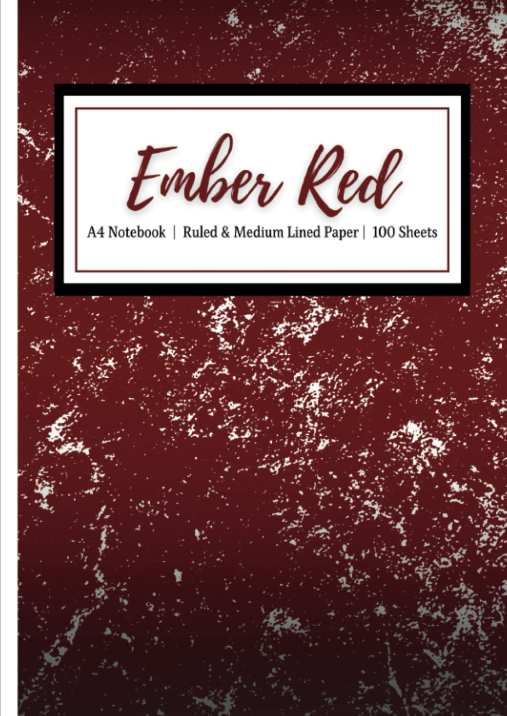 Ember Red A4 Ruled Notebook with 100 Sheets of Medium Lined Paper by Nifty & Inspired Creations