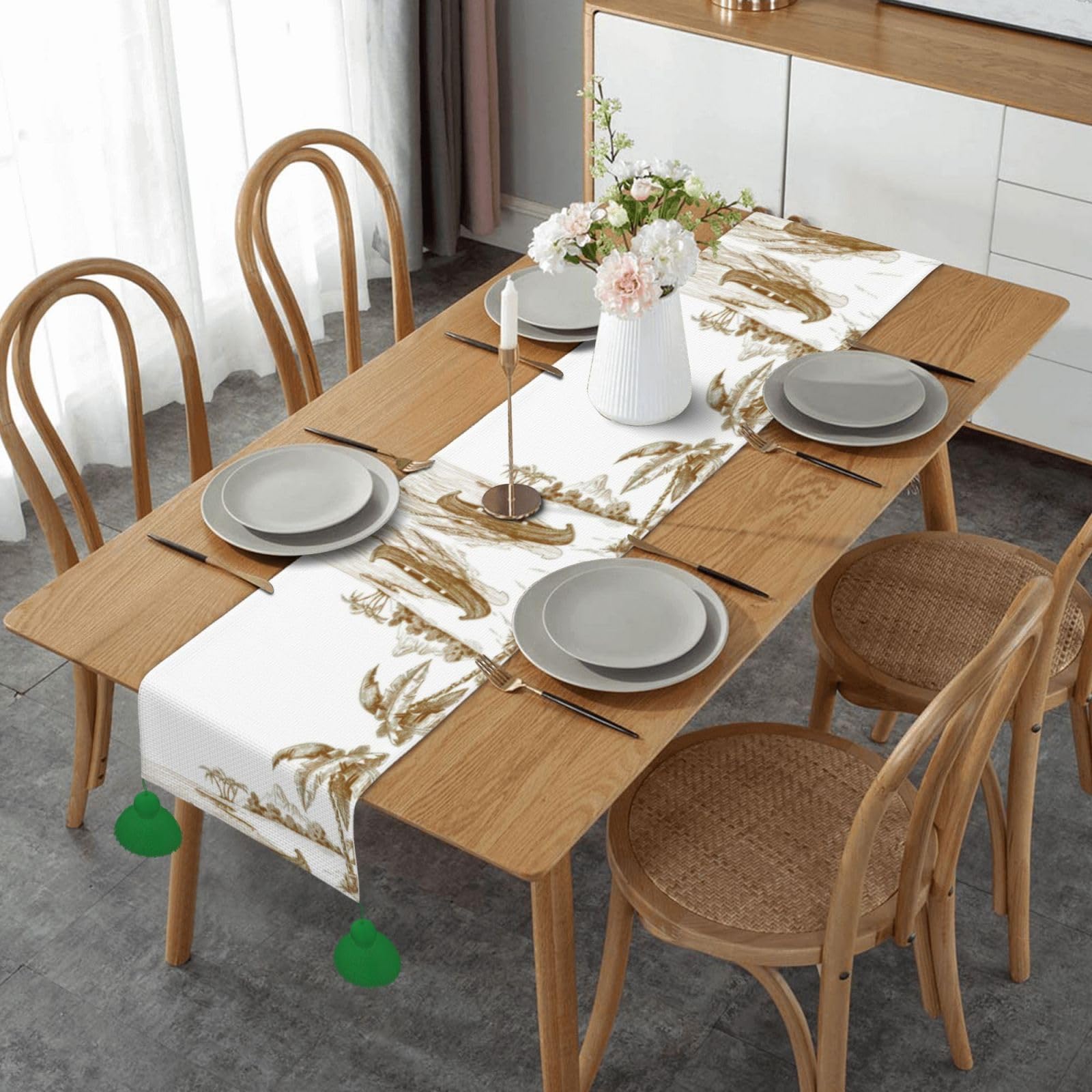 Chemin de table de Noël anti-monotonie bateau croquis de plage
