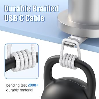 USB C to USB C Charger Cable 2M, 60W Braided Long Apple USB C Fast Charging Cable 6ft for iPhone 17/17 Pro/16/16 Pro Max/15 Pro/15 Pro Max, MacBook, iPad Pro 5/4th/Air/Mini/6Gen/Samsung