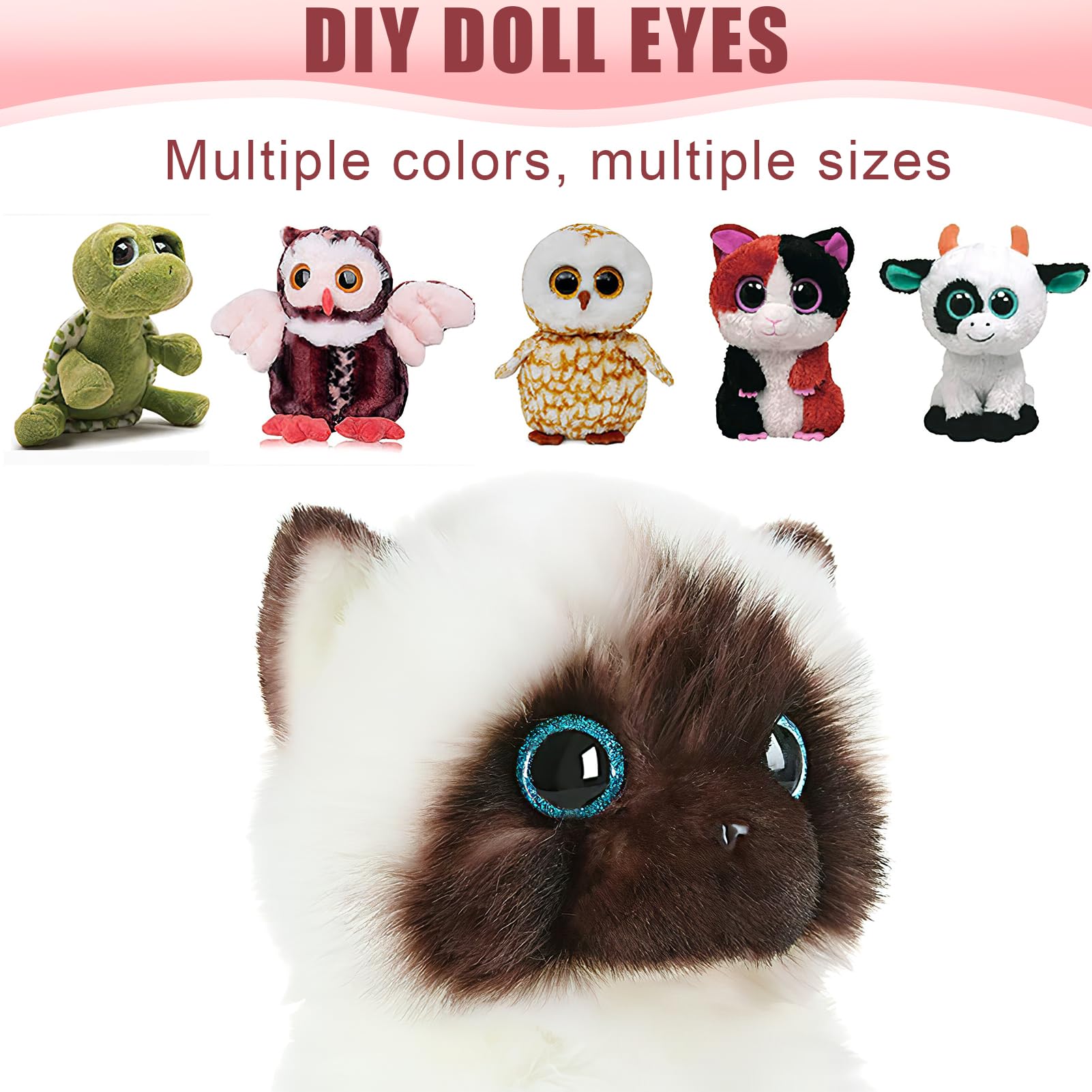 Yeux De Sécurité Pailletés 20 Pièces Pour Animaux Au Crochet - Tailles 12/14/16/18/20 Mm Avec Rondelles Multicolores - Yeux 3D Brillants DIY