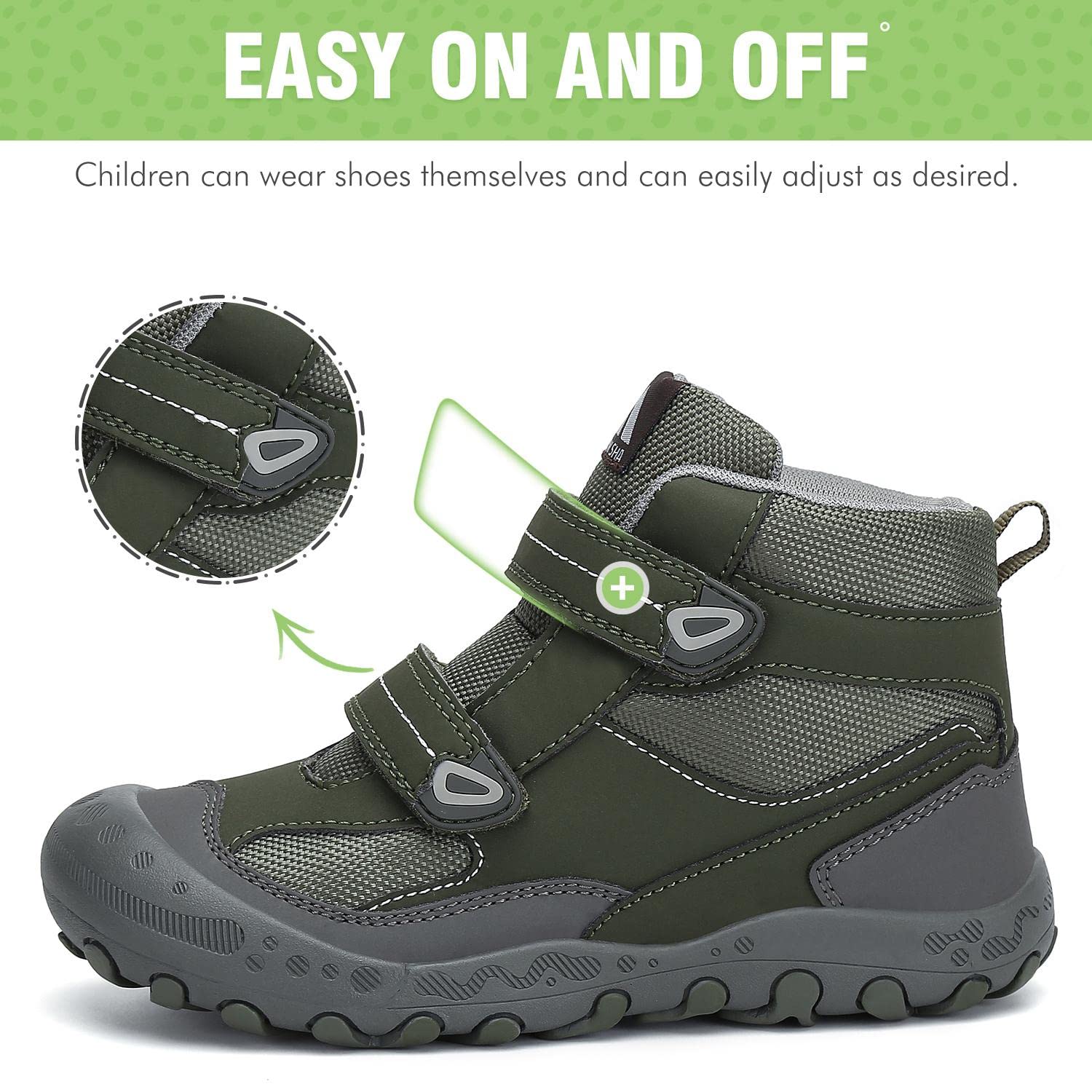 Mishansha Botas de Senderismo Niño Niña Zapatos de Trekking Antideslizante Ligero Zapatillas de Montaña Cómodos Exterior, 028 Verde, 30 EU