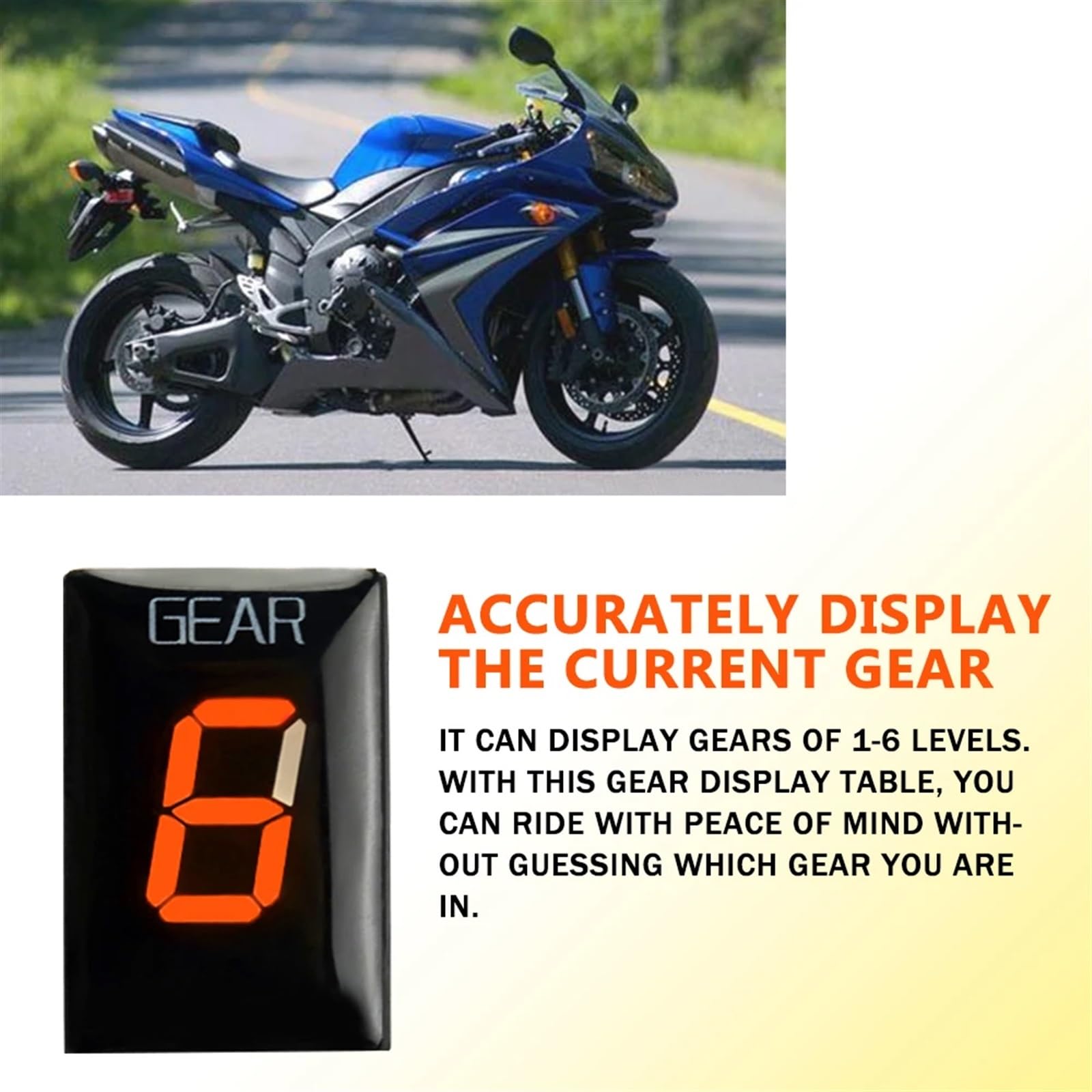 Motorcycle Gear Indicator Speed Display Meter Fit For YAMAHA FZ6 FZ1 FZ1N FZ 6 FZ 1 1N FZ1S FZ8 FZ16 FZ 8 FZ 16 TDM900 TDM 900 TDM Wodoodporny(White)