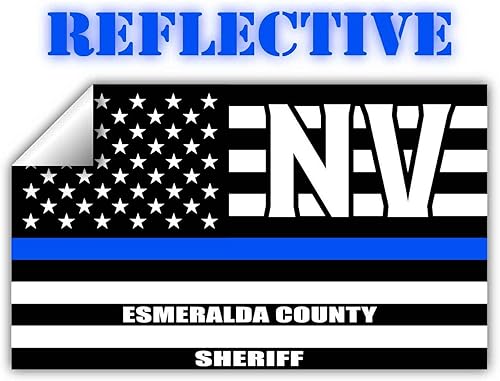 Bandera de Estados Unidos reflectante del condado de Esmeralda, Nevada, Nevada, NV, línea azul, sigilosa, vieja gloria, honrando a los agentes de la disponible en Yaxa Guatemala