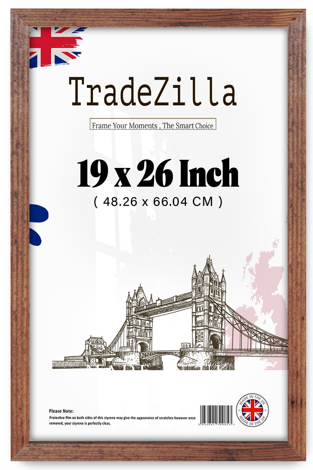 Tradezilla Rustic | Minimalist (48.26 X 66.04 Cm) Posters Frame Natural Eton Wood 482.6 X 660.4 Mm Picture Frame|Home Bar Room Decoration 19" X 26" [ ]