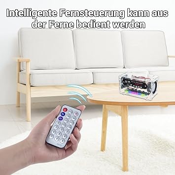 PEMENOL Electronic Soldering Kit Radio FM Bluetooth Speaker Kit 3W + 3W Music Player LED with Music Beat Effect Sound Control Indicator Light Soldering Learning Exercise Set Adults