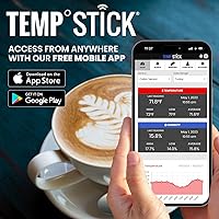 Vista 5 de Temp Stick Remote WiFi Sensor de temperatura y humedad, registrador de datos. Sin suscripción. Monitor 24/7, mensajes de texto ilimitados