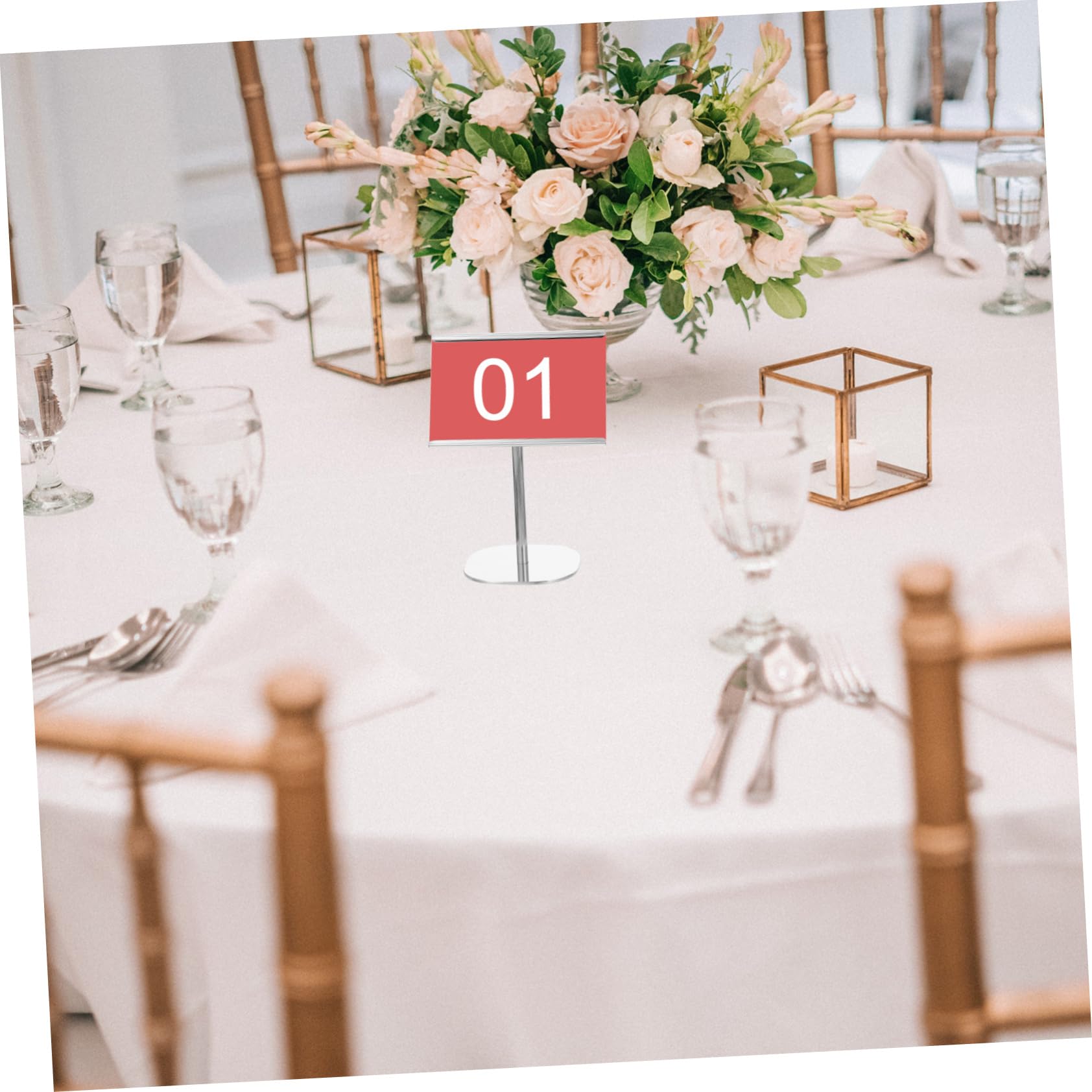 STOBAZA Plate Seat Table Name Place Holder Wire Table Card Holder Stand Table Place Cards Holders Place Card Holders for Table Menu Seats Holder Table Cards Holder Wedding Stainless Steel