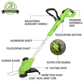Amazon.com : Greenworks 24V 12” TORQDRIVE String Trimmer