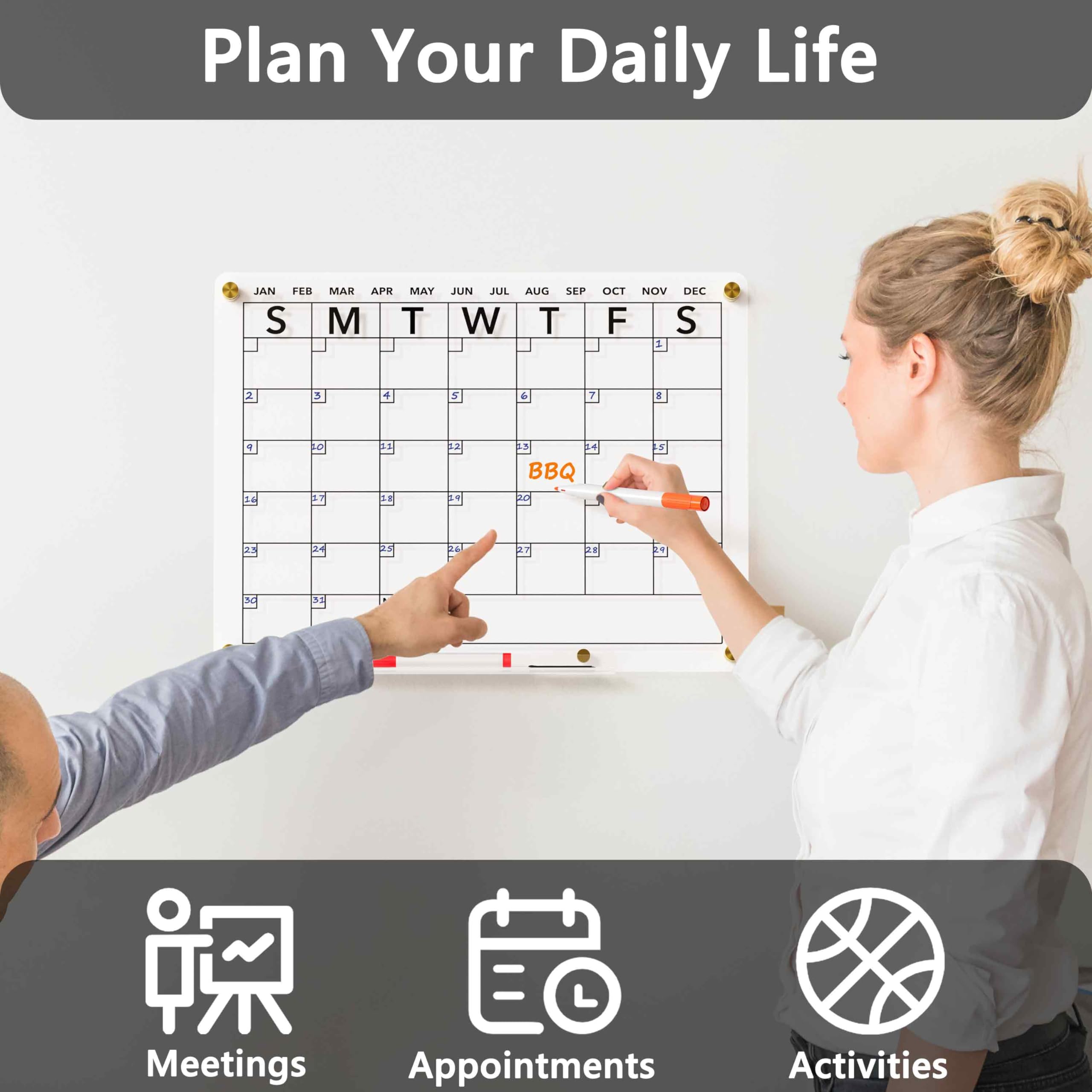 Customised Refrigerator Acrylic Menues Planner Magnetic 16x12 Plexiglass Calendar Calander Board - View #4