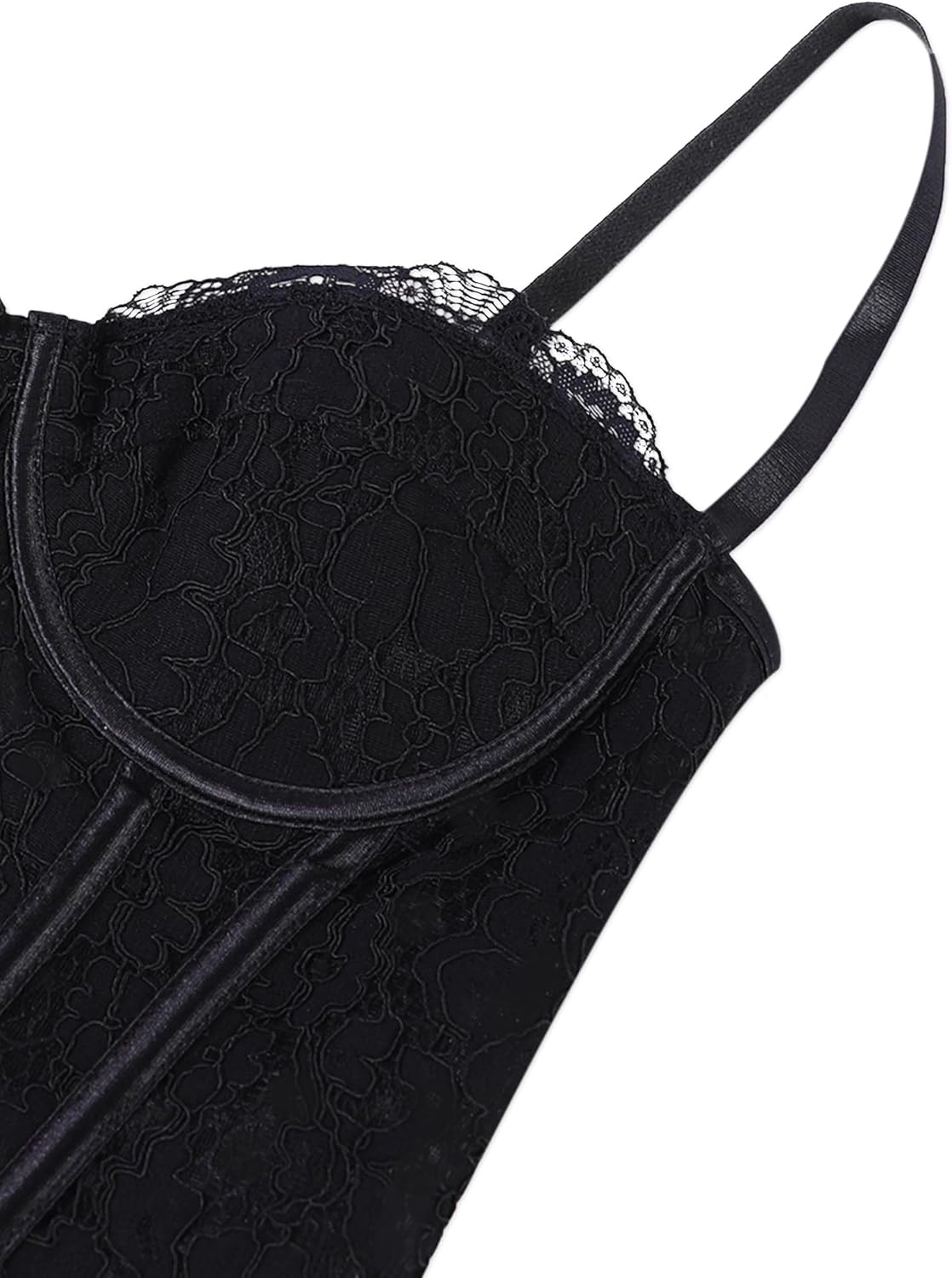 Corset Tops for Women Sexy Mesh Sheer Lace Bustier Corset Top with Underwired Going Out Party Club Crop Cami Tops - Image 4