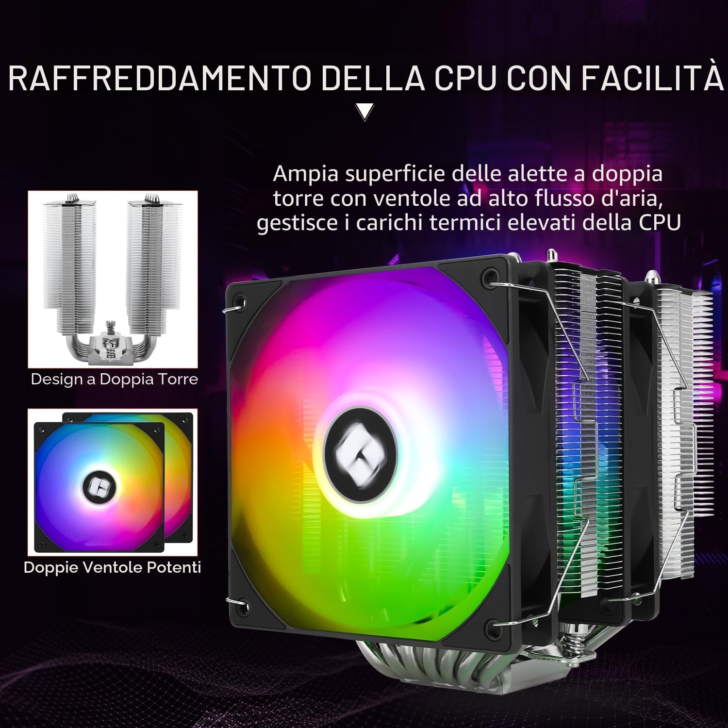 Thermalright Phantom SPIRIT120 SE ARGB Refrigeratore ad aria per CPU a 7 tubi di calore,doppia ventola PWM TL-C12B-S V2 da 120 mm,per AMD AM4 AM5/Intel 1700/1150/1151/1200