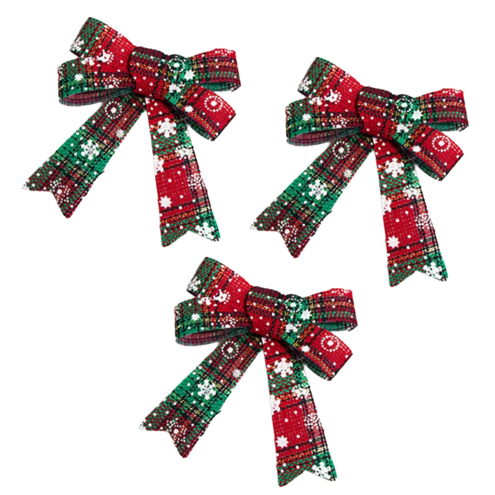 Tsophreniq Red And Green Snowfl 3Pcs Multipurpose Seasonal Cabinet Bowknot Decoration A Warm Festival Ambiences Home This Christmas Ornament Small Bowknot