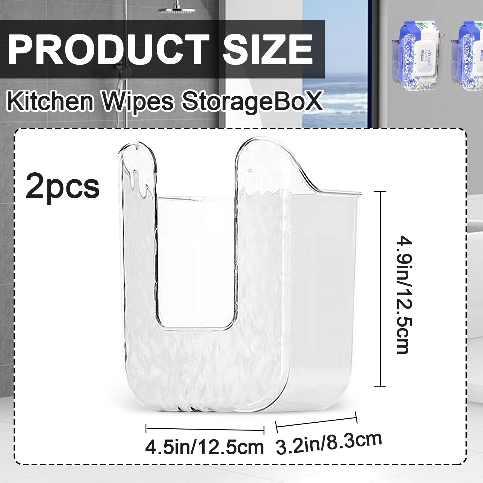 Porta Fazzoletti Da Parete - Dispenser Per Carta Senza Foratura, Per Bagno, Cucina, Ufficio - Foto 9