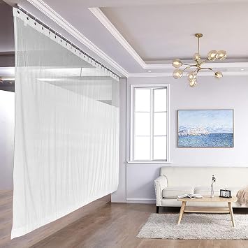 ستارة مستشفى ChadMade 15ft Wide x 8ft Tall مع Grommet للعيادة الطبية بالمستشفى SPA Lab Cubicle Divider Privacy Screen White، 1 Panel