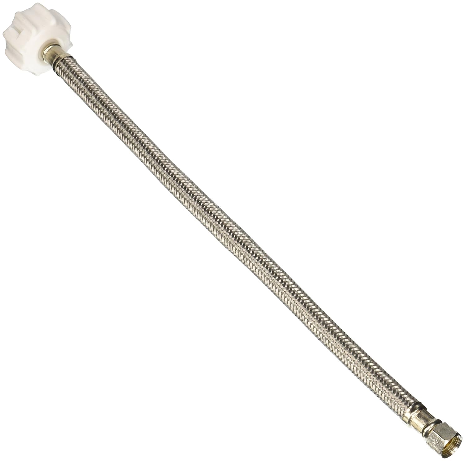 Fluidmaster B1T16CS Click-Seal Toilet Water Supply Connector, 3/8 X 7/8 in, Compression X Ballcock, L, 1500 Psi, 16"