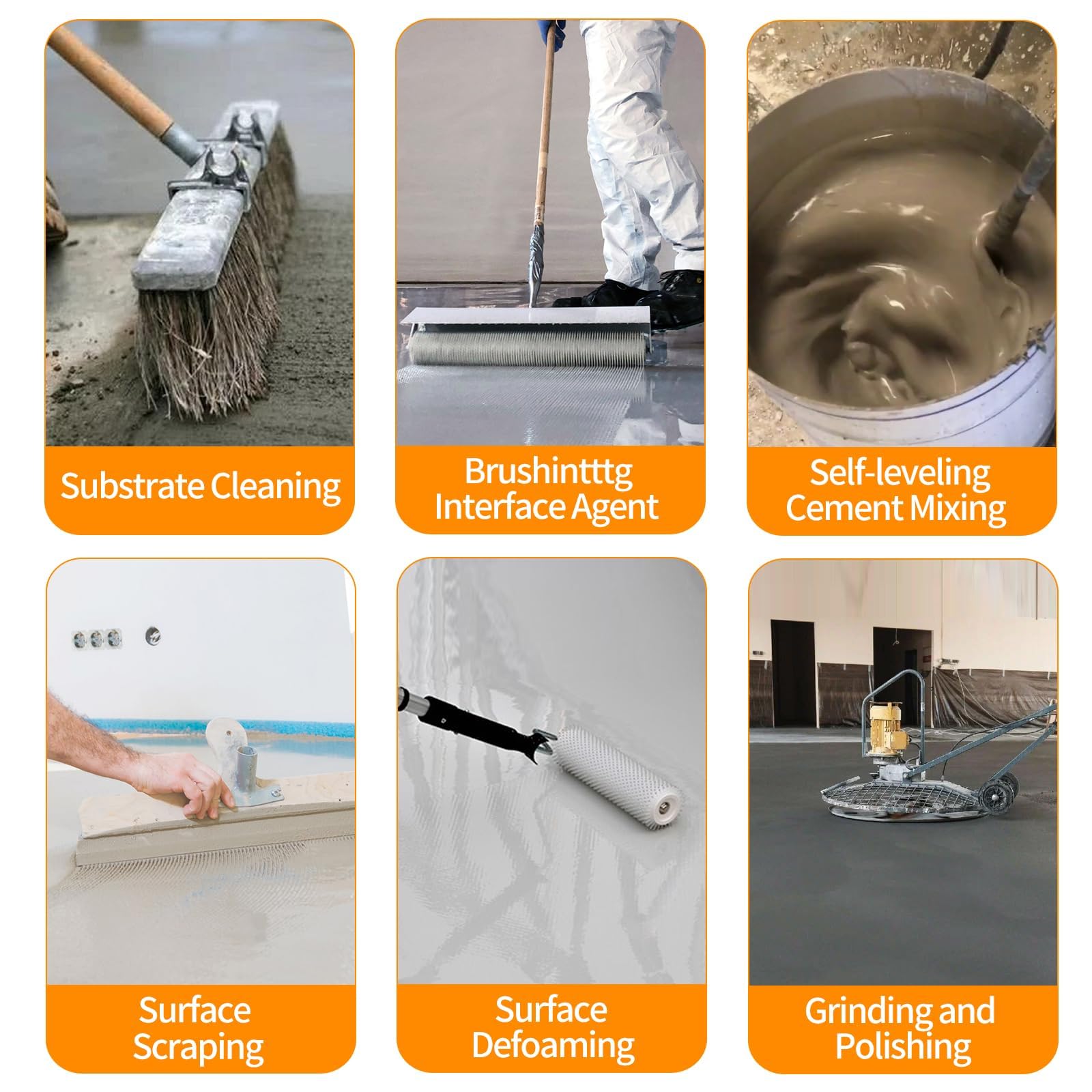 Noliven Upgraded Self Leveling Concrete Tool Kit - Spiked Roller, Paint Roller, Spiked Shoes, Self-leveling Nail, Gloves, Stainless Steel Scraper and Leveling Rake for Epoxy Floor and Cement — view 8