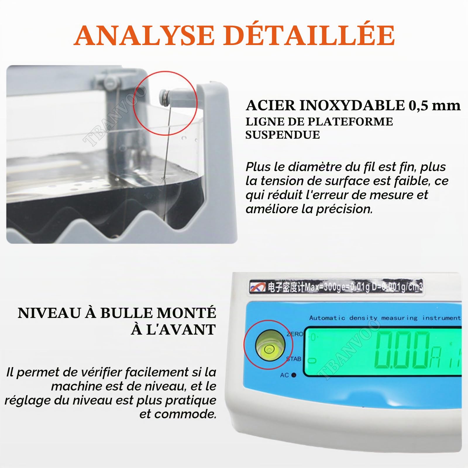 Détecteur de Carats d'Or et Testeur de Densité, un Vérificateur Numérique de Métaux Précieux avec une Précision de 0.01g, Fonctionnement Rapide en 5s, et une Capacité de Poids de 300g/600g MH-300A