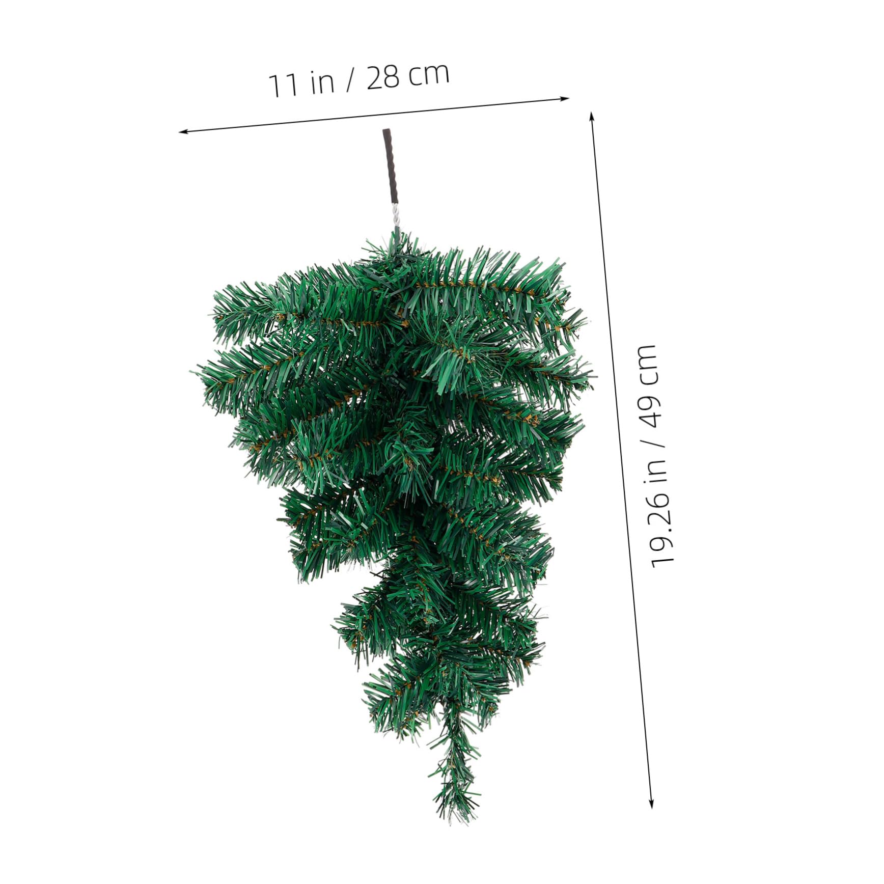 PRETYZOOM Artificial Christmas Tree Teardrop Swag Stair Hanging Decor PVC Christmas Wreath Realistic Easy to Maintain