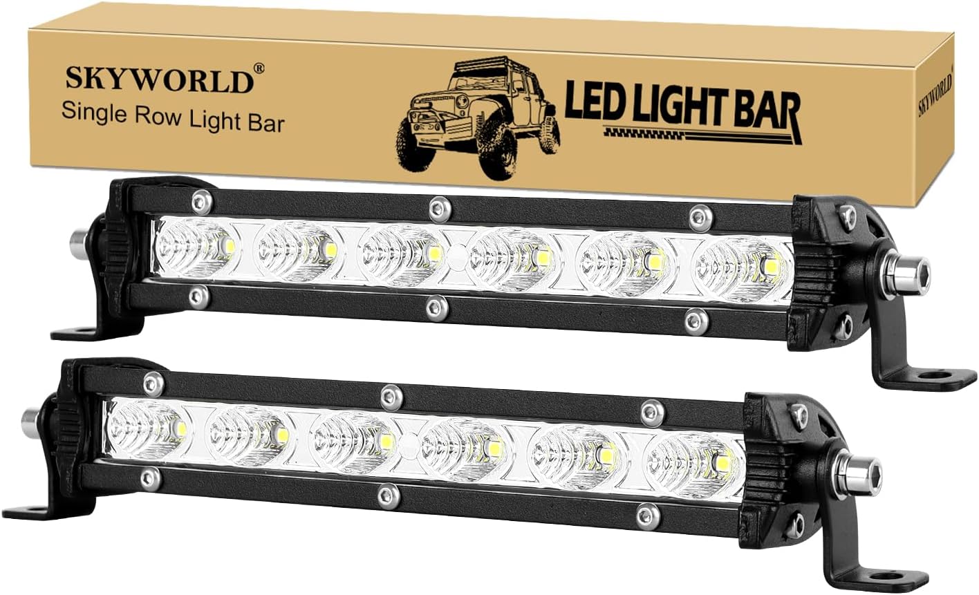 SKYWORLD LED Light Bar, 59cm 324W Spot Flood Combo Beam Work Lamp With Black License Plate Bracket, 12V Wiring Harness Kit Rocker Switch For Truck Car ATV SUV 4X4 - View #8