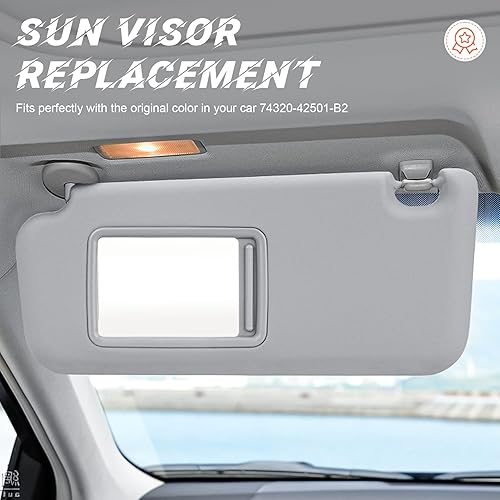 Miniatura 3 de Reemplazo de visera parasol para lado izquierdo del conductor gris compatible con Toyota RAV4 2006-2013 Reemplazo 74320-42501-B2