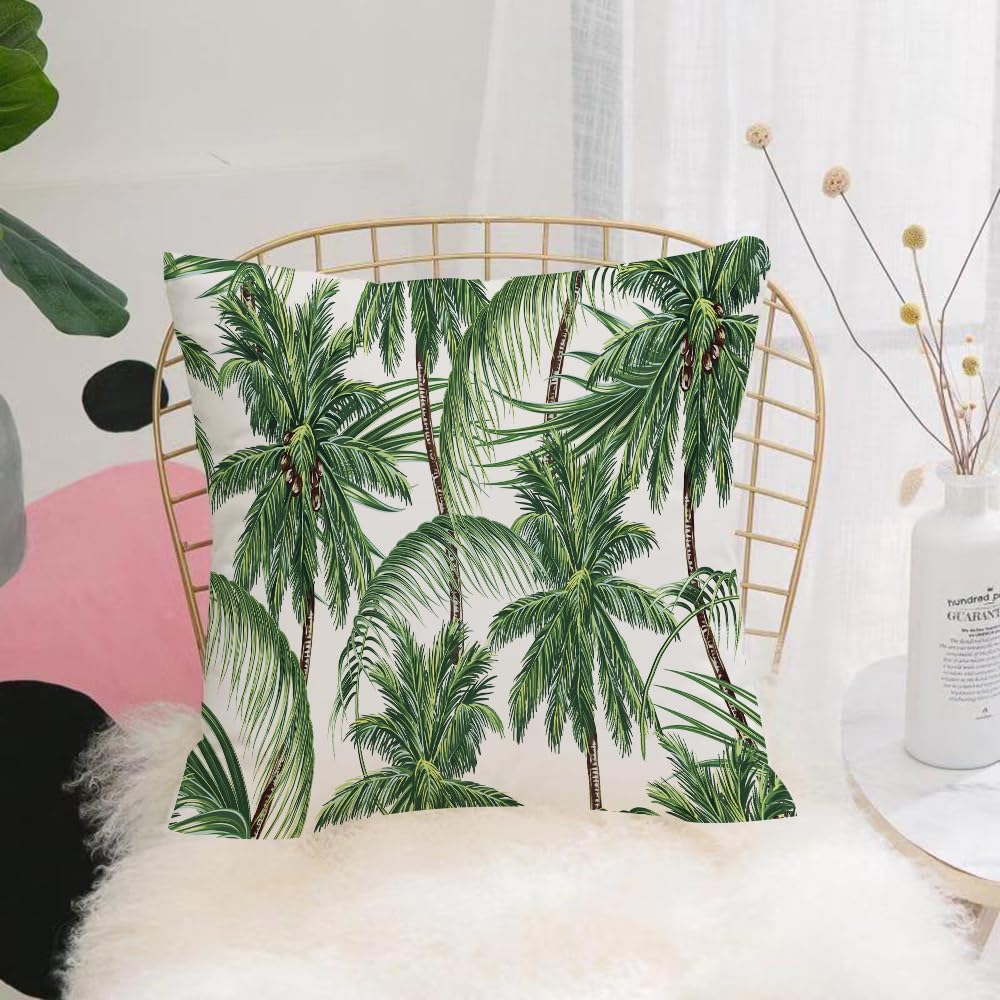 HYOSXW Cushion Cover,Throw Pillow Case Home Decorative for Living Room Bedroom Sofa Chair 16X16 Inch,Palm trees tropical leaves pattern background,Pillowcase 40X40cm