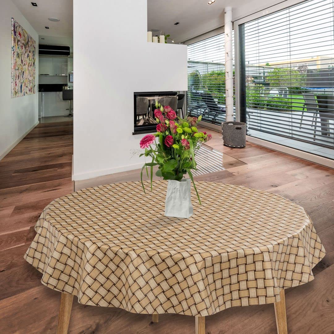 Wachstuch Tischdecke Wachstischdecke Größe Wählbar Robust Rattan Grau Eckig