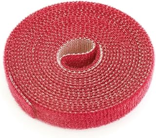CLENEA 3 Vendajes de Nailon de 2 Metros for Plantas, Reutilizables, con Forma de Planta de jardín, for Sujetar cañas, Accesorios de jardín.(Red)