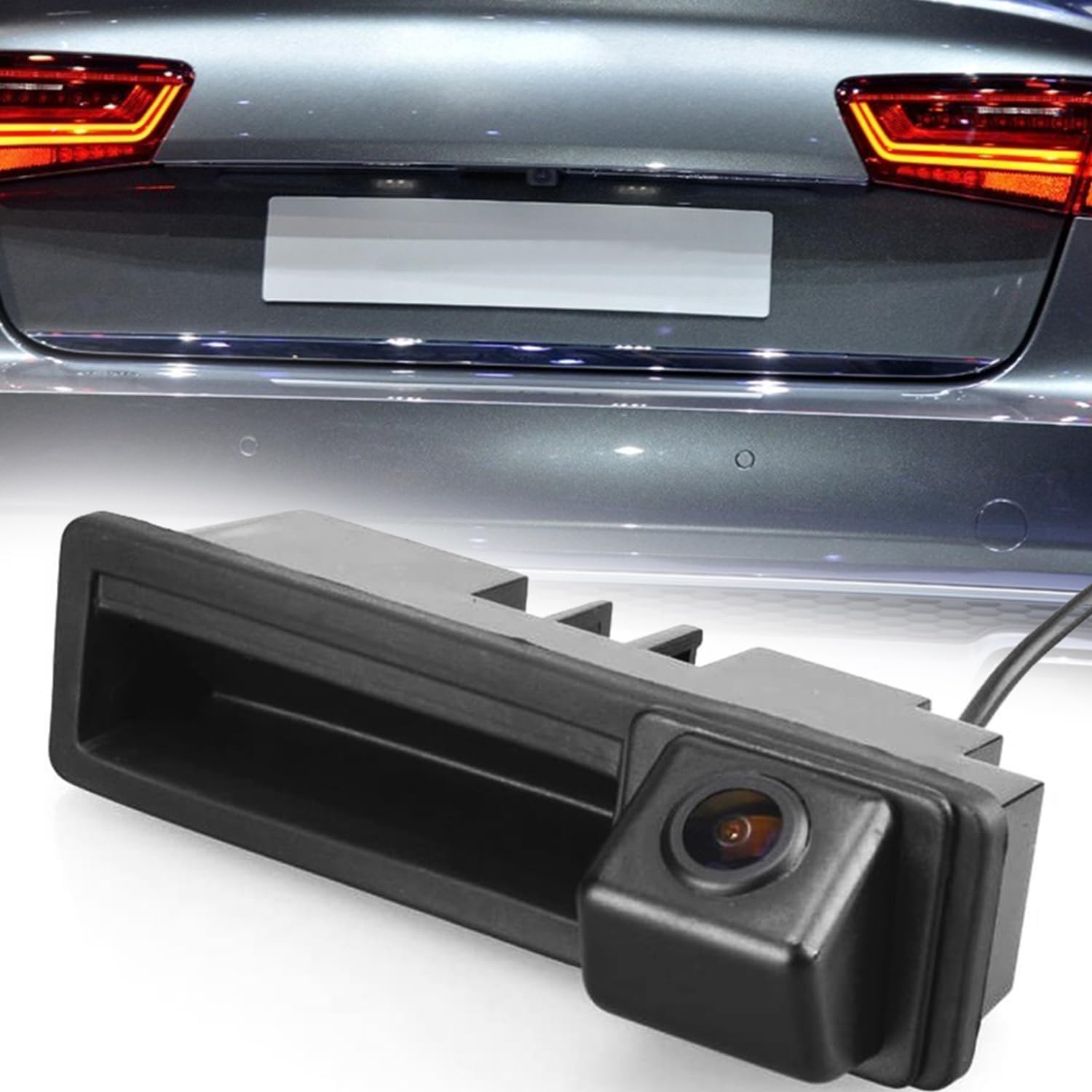 Kamera cofania HD, kąt 170 stopni, wodoodporna i noktowizyjna, uchwyt do bagażnika samochodu, kamera cofania, kompatybilna z Audi A3, S3, RS3, 8P, 2003-2013, A4, S4, RS4, B6, B7, 2003-2008