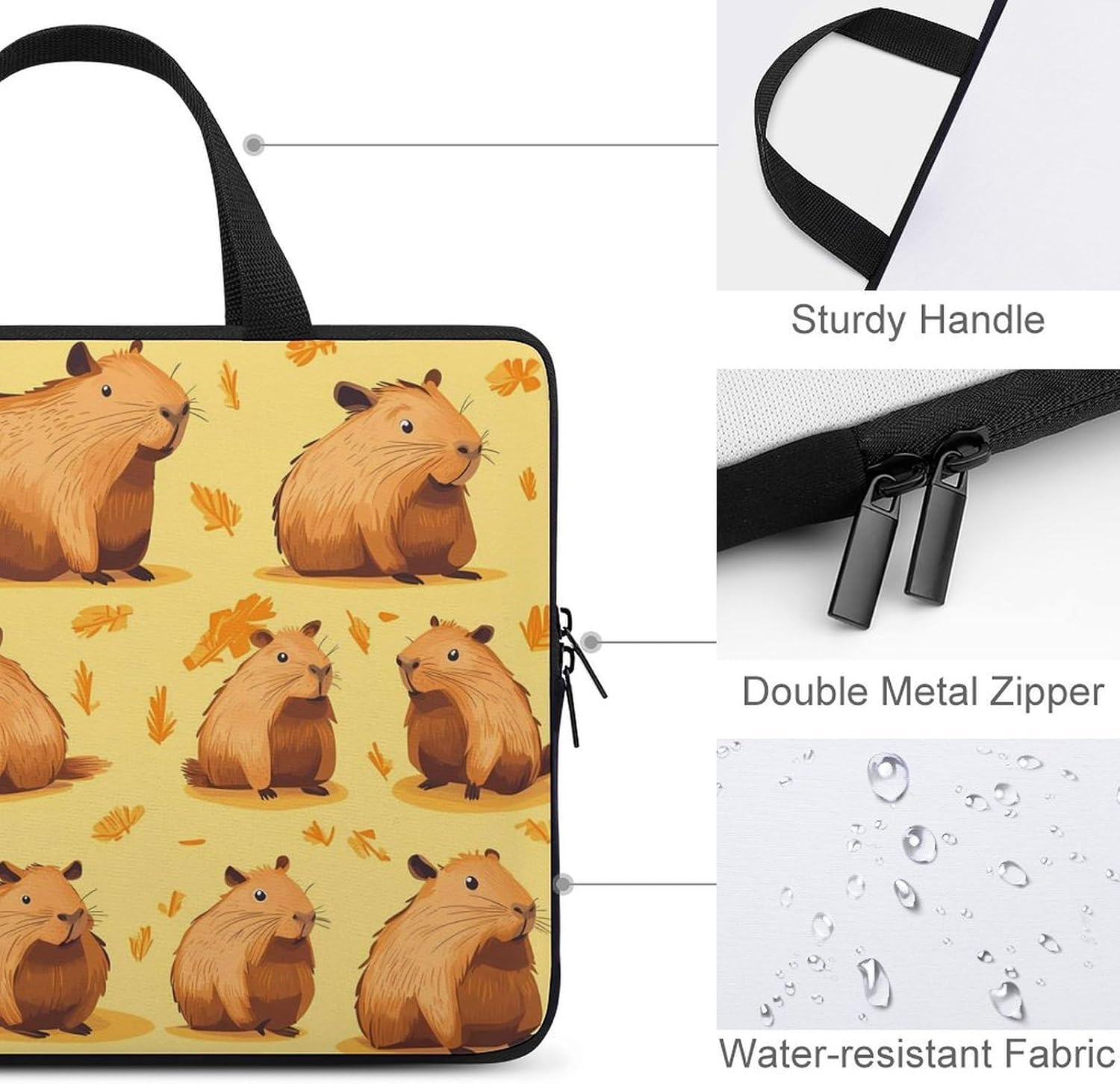 Capybara Laptop Bag Lightweight Computer Bag Carrying Case for Work Business