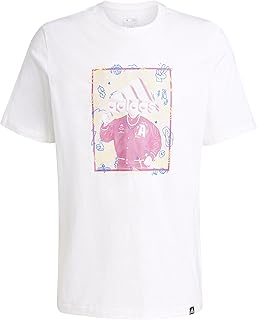 تيشرت بأكمام قصيرة بتصميم رسومات عشوائية للتدريب والجيم للرجال من اديداس