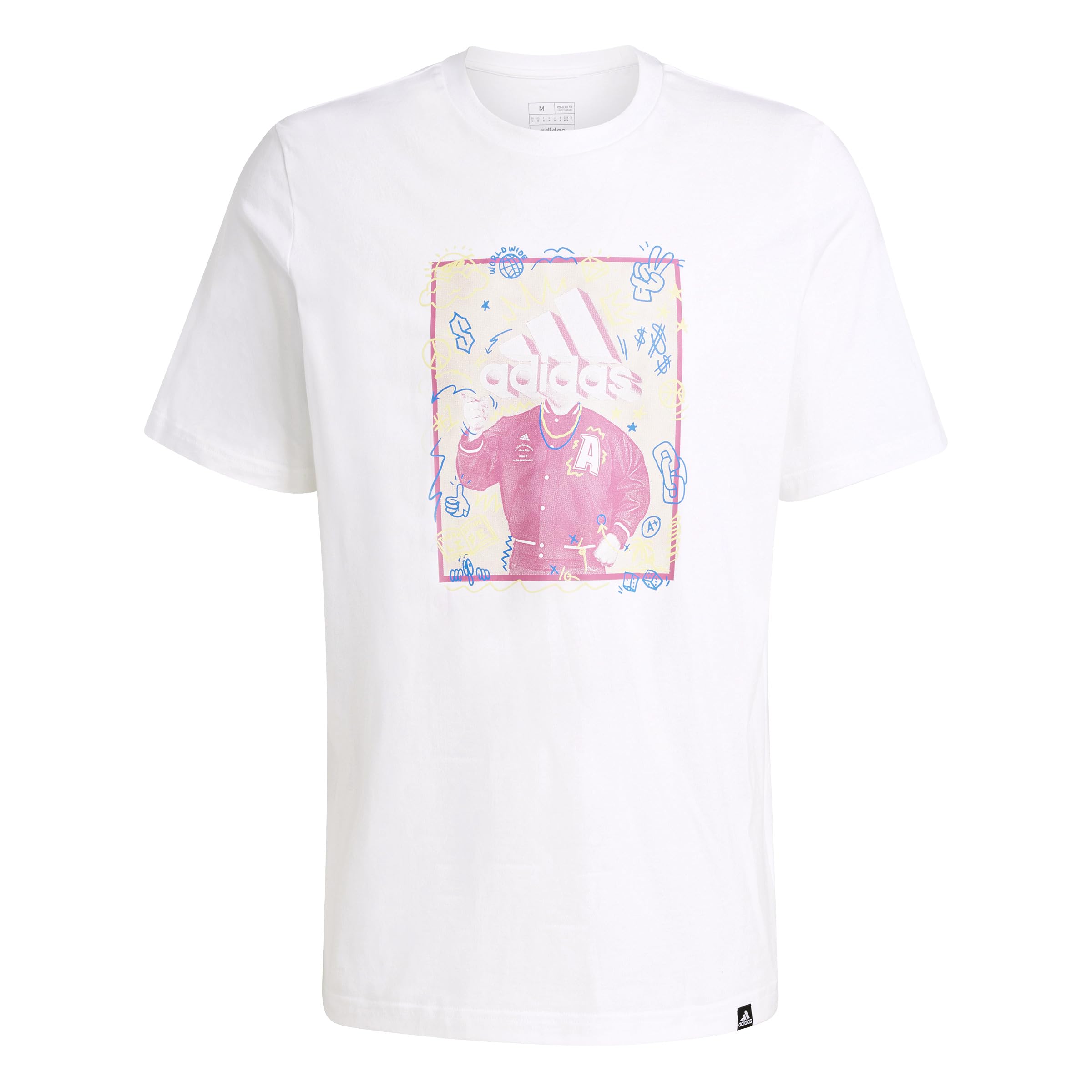 Adidas Herren Doodle Graphic Tee Kurzarm-Grafik-T-Shirt