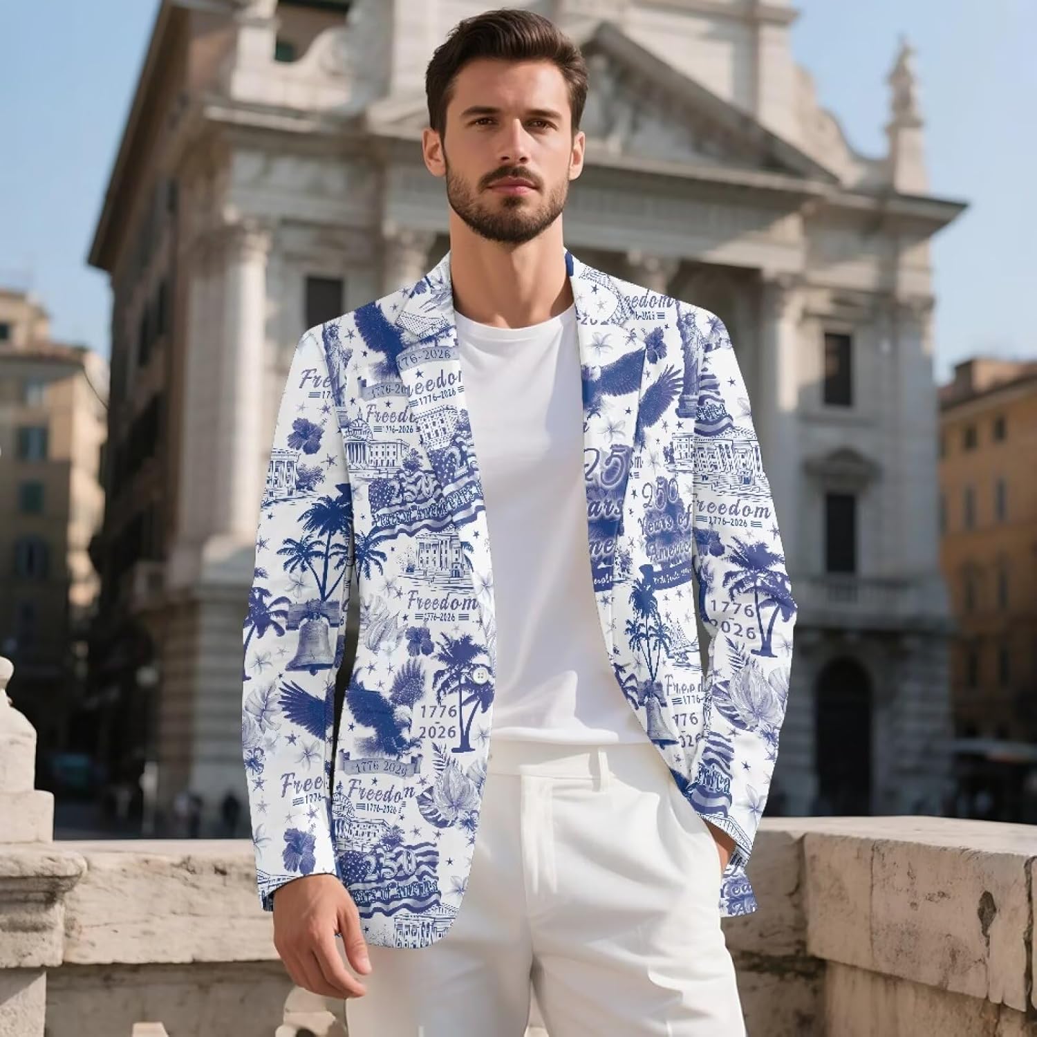 HUIACONG Gentlemen Suit Jacket Father Blazer for Men Suit Coat