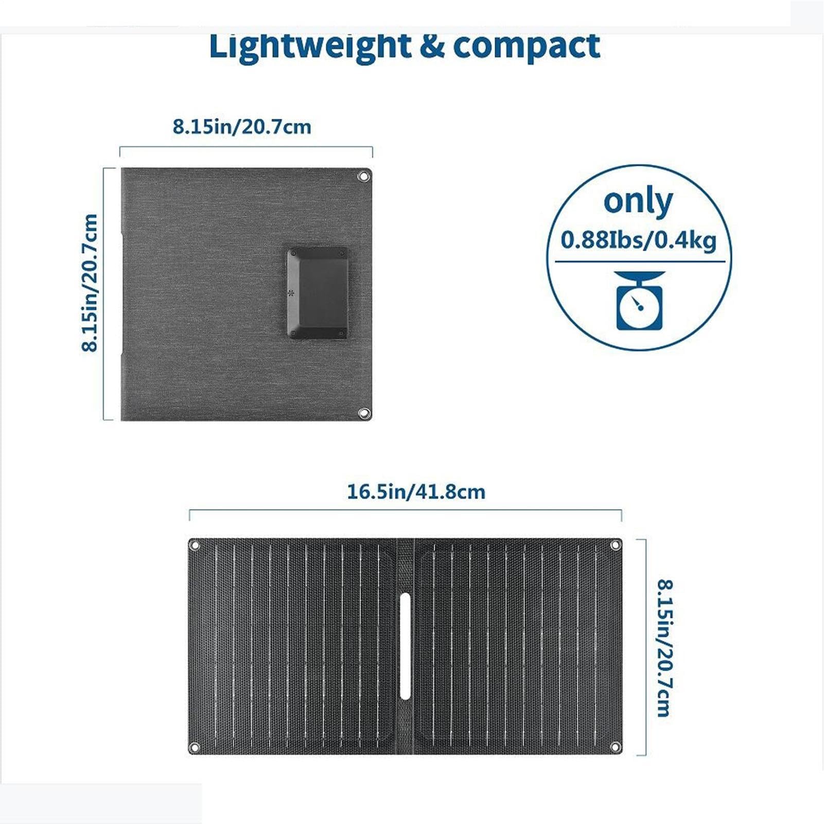 Cargador Solar de Baterías Resistente a Rayos UV, Protección contra | Cargador USB Plegable con Panel Solar Viajes Jardín Picnic Senderismo Escalada Ciclismo Pesca