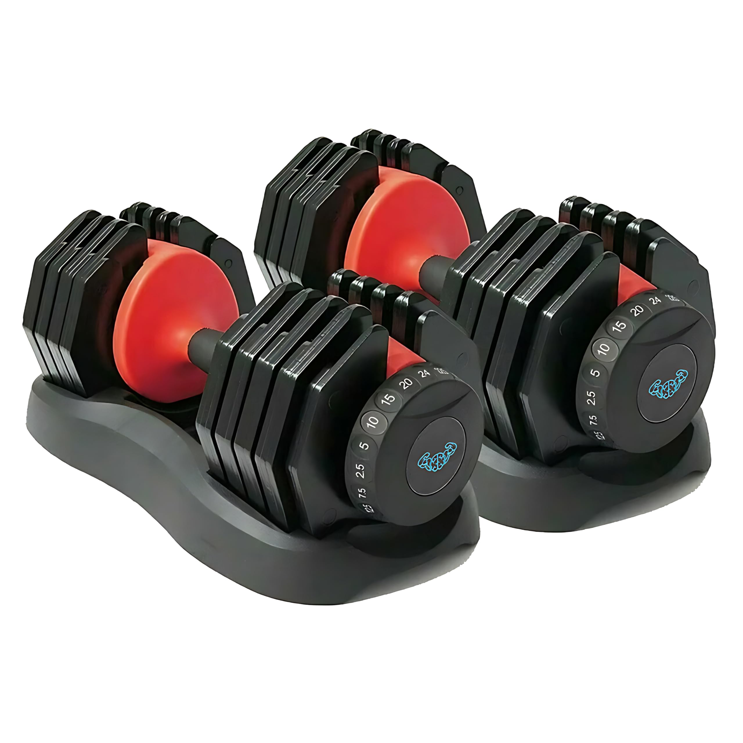 Braingain 15 In Adjustable Dumbbells Set 24kg Pair Space