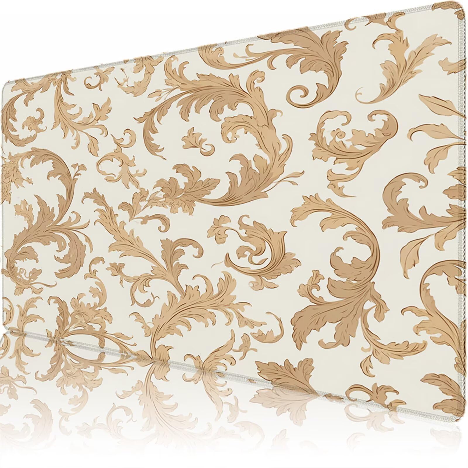 Sottomano Scrivania Grande 1200 x 600 x 3 mm Nordico Tappetino Tastiera Computer con Base Antiscivolo e Bordi Cuciti, Protezione Impermeabile, per Lavoro, Casa e PC Gamer, Regali Uomini (Crema) L-x486