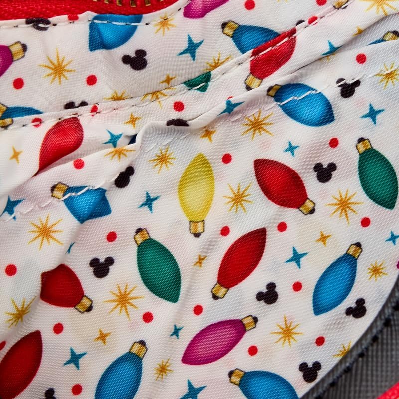 Loungefly Disney Mickey and Friends Christmas Light Decorations Crossbody Bag