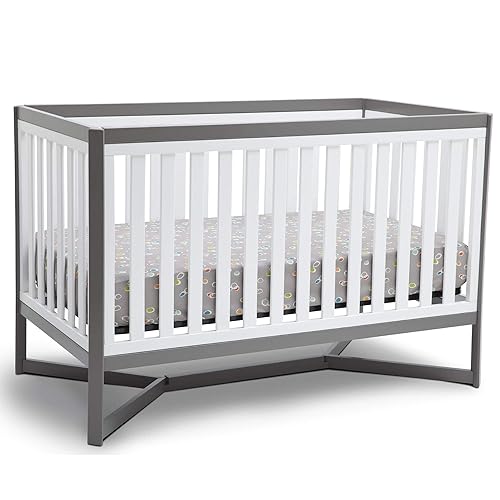 Tribeca 4-in-1 Convertible Crib, White/Grey